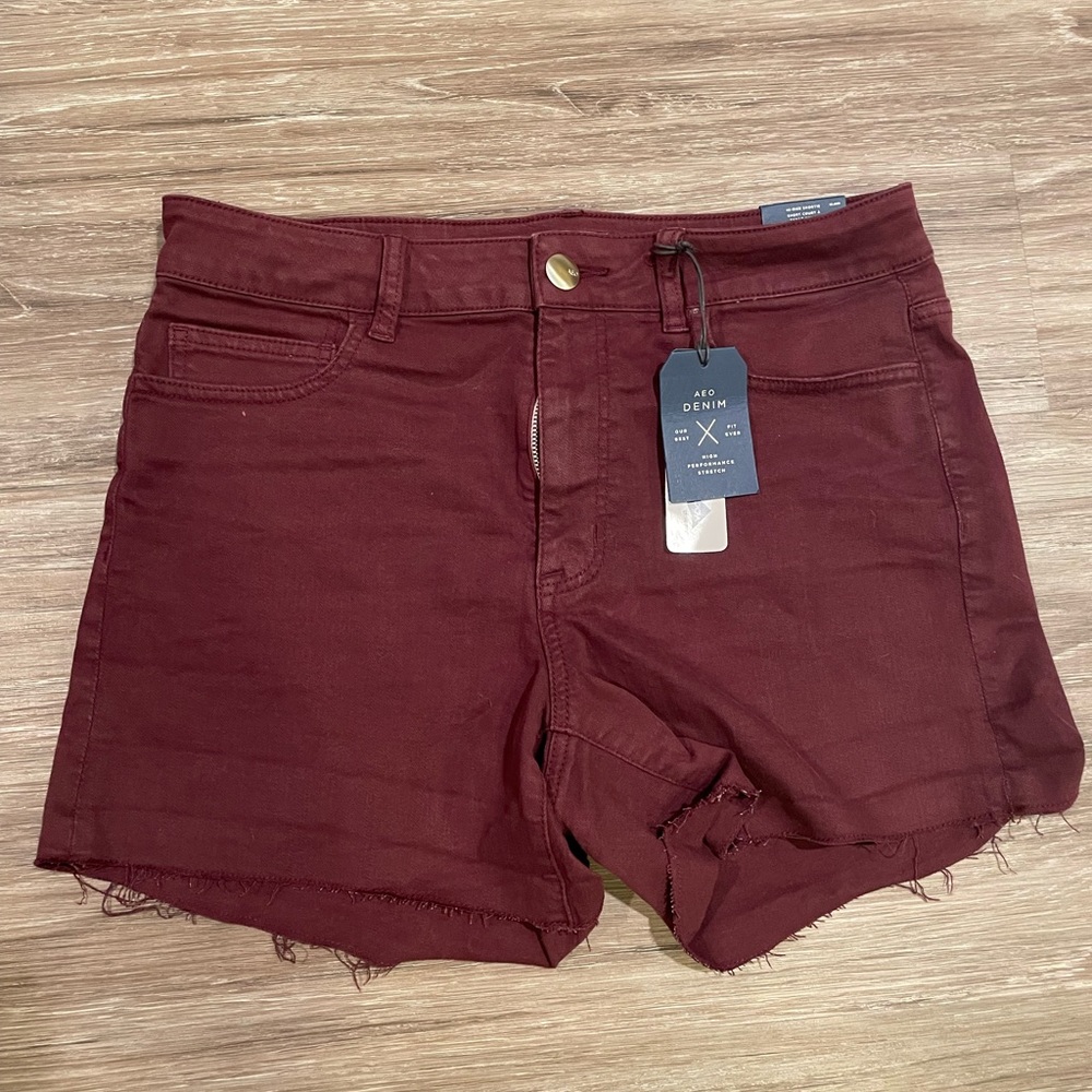American eagle high rise shorties! Burgundy! Brand new! Super soft!